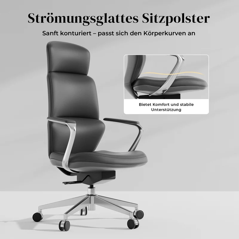 Omidi Nolan – Ergonomischer Lederstuhl im klassischen Design