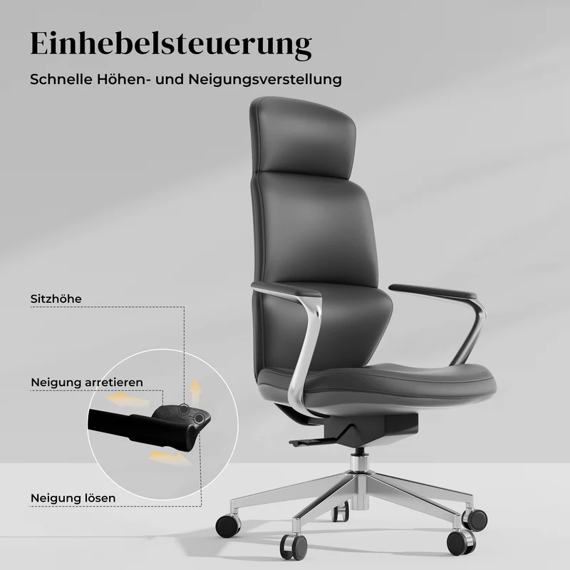 Omidi Nolan – Ergonomischer Lederstuhl im klassischen Design