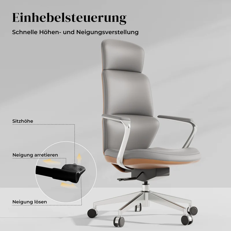 Omidi Nolan – Ergonomischer Lederstuhl im klassischen Design