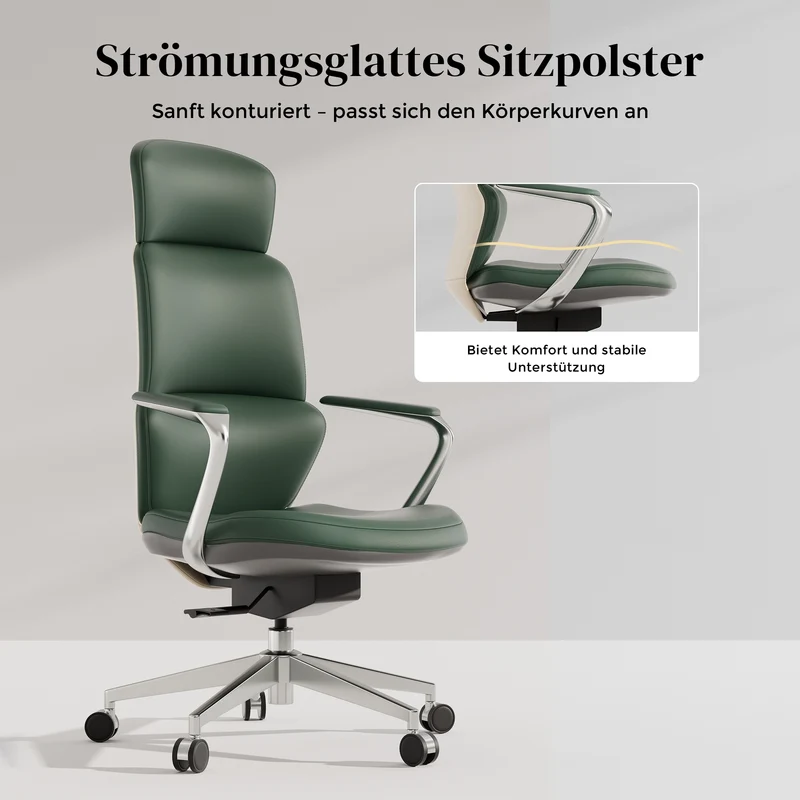 Omidi Nolan – Ergonomischer Lederstuhl im klassischen Design