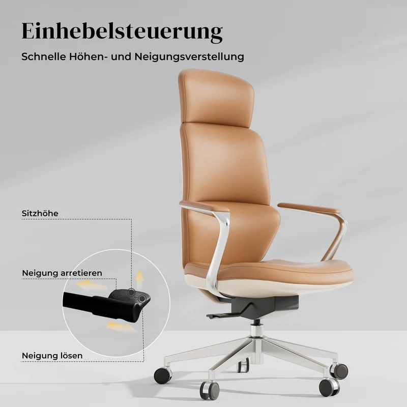 Omidi Nolan – Ergonomischer Lederstuhl im klassischen Design