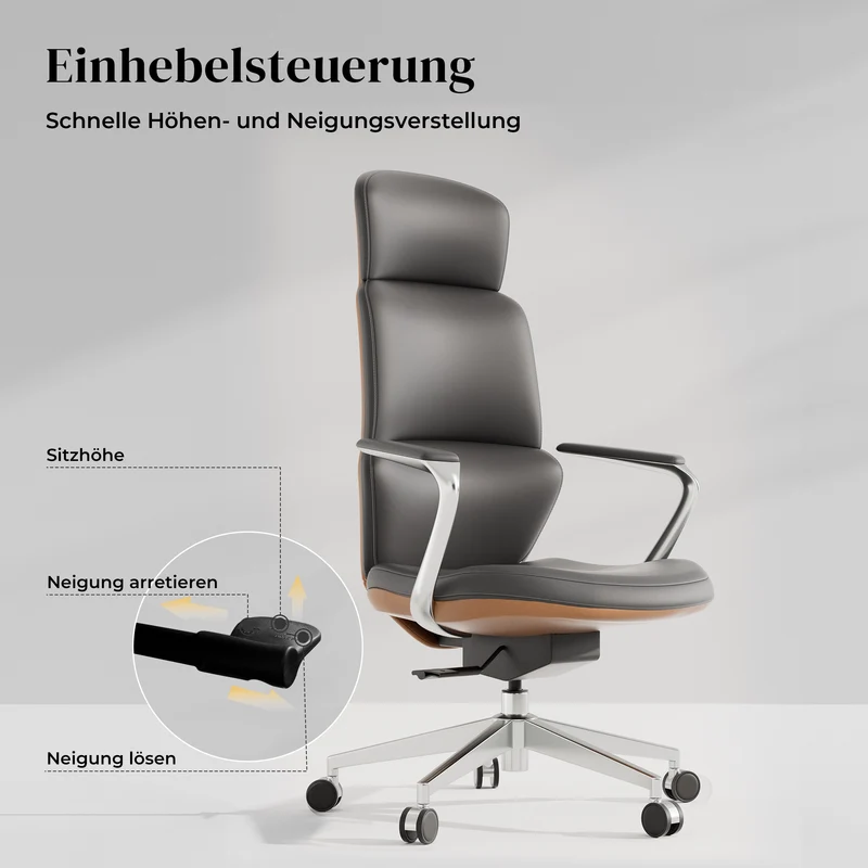 Omidi Nolan – Ergonomischer Lederstuhl im klassischen Design