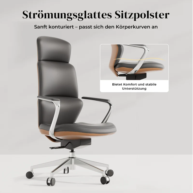 Omidi Nolan – Ergonomischer Lederstuhl im klassischen Design