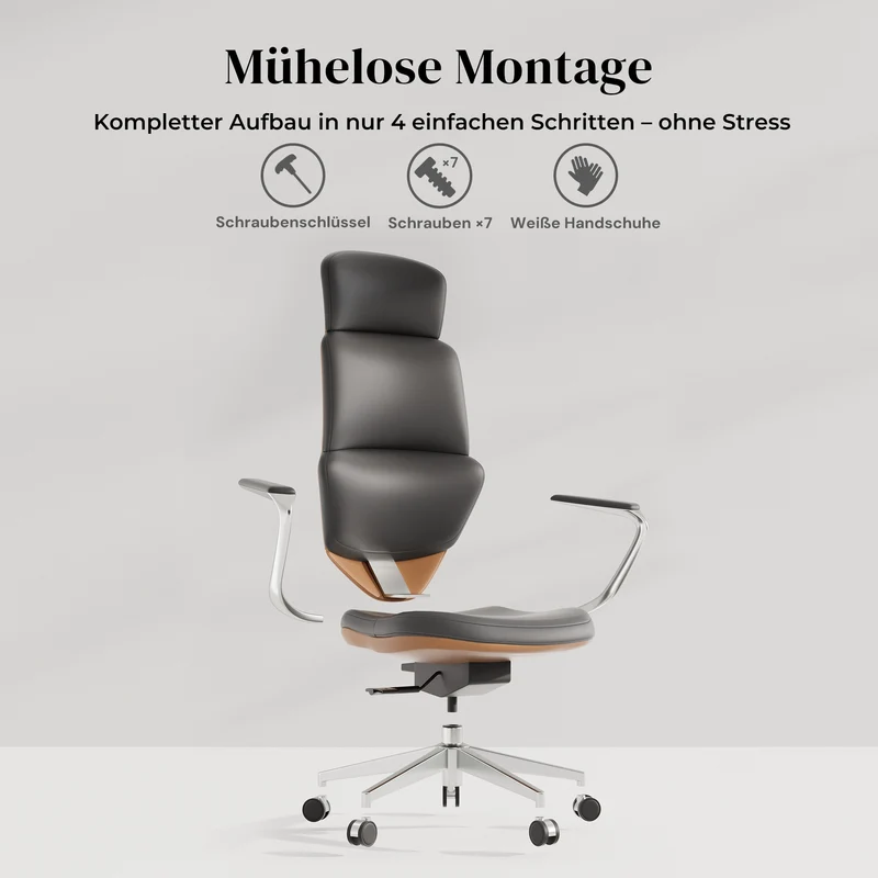 Omidi Nolan – Ergonomischer Lederstuhl im klassischen Design