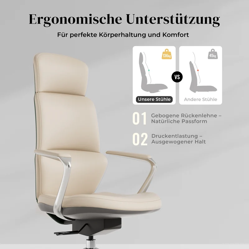 Omidi Nolan – Ergonomischer Lederstuhl im klassischen Design