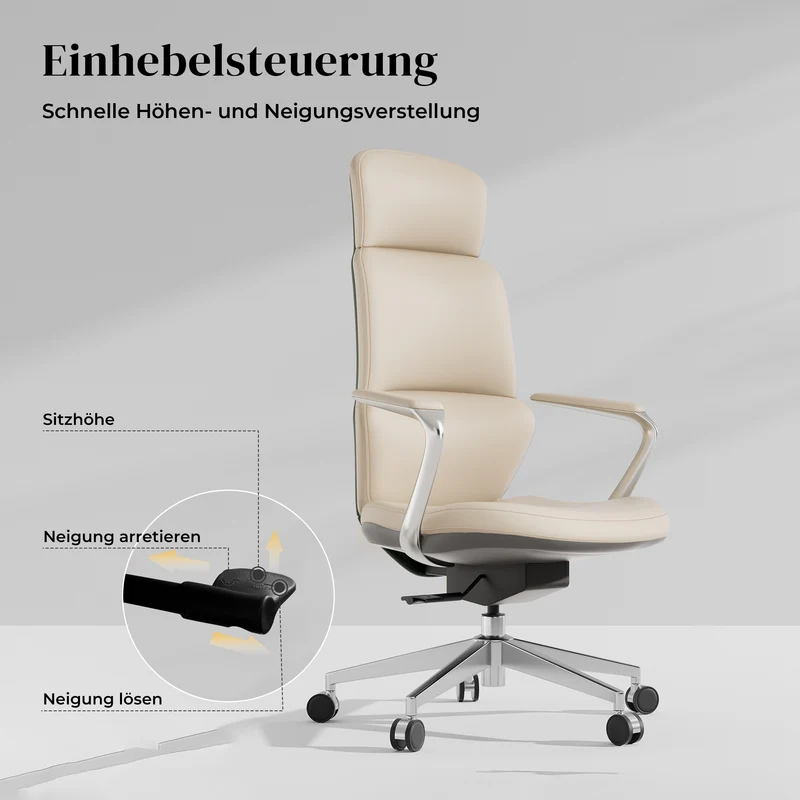 Omidi Nolan – Ergonomischer Lederstuhl im klassischen Design