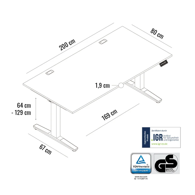 Desk Expert - Höhenverstellbarer Schreibtisch