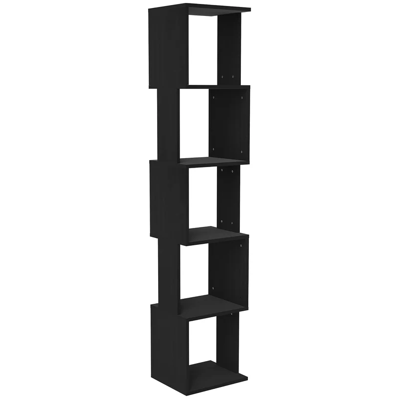 Estante design moderno 5 níveis – Arrumação prática para casa ou escritório, preto