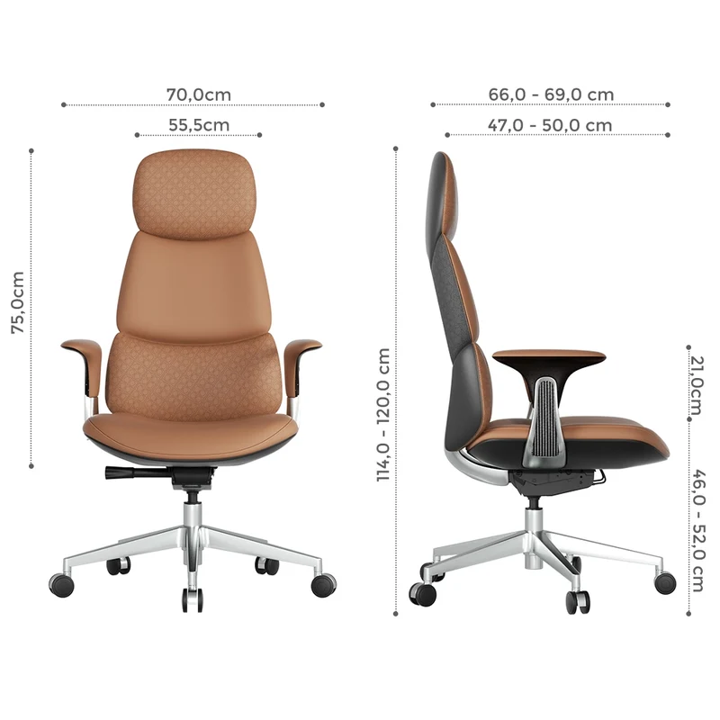 Omidi Nyla – Exklusiver ergonomischer Lederstuhl