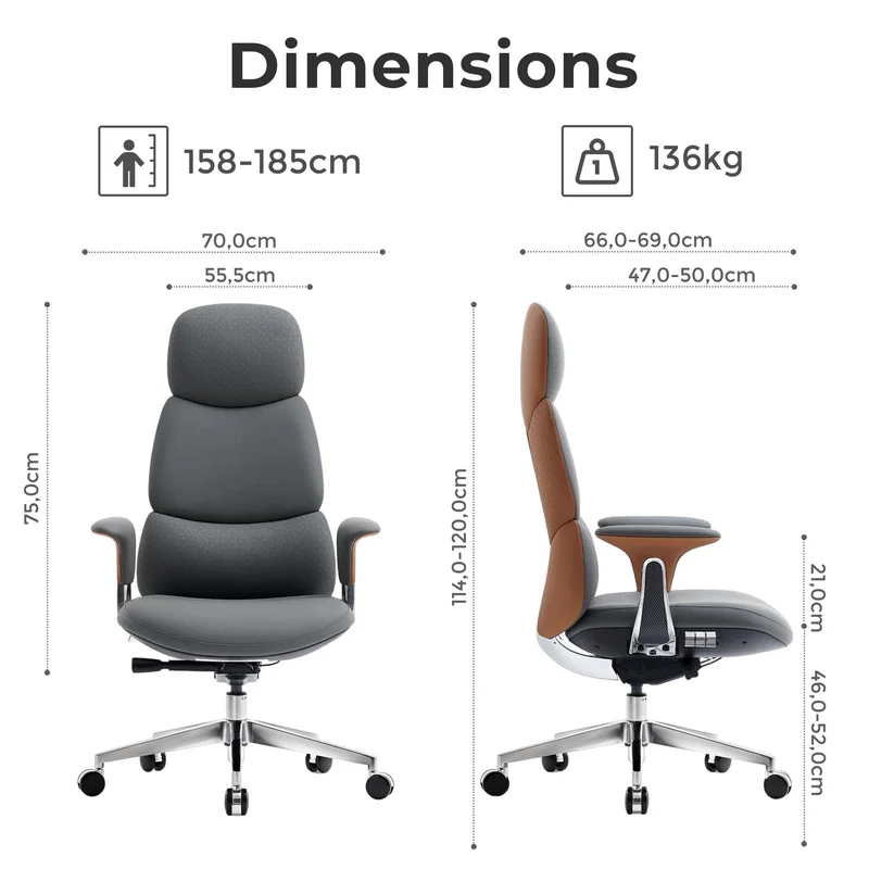 Omidi Nyla – Exklusiver ergonomischer Lederstuhl