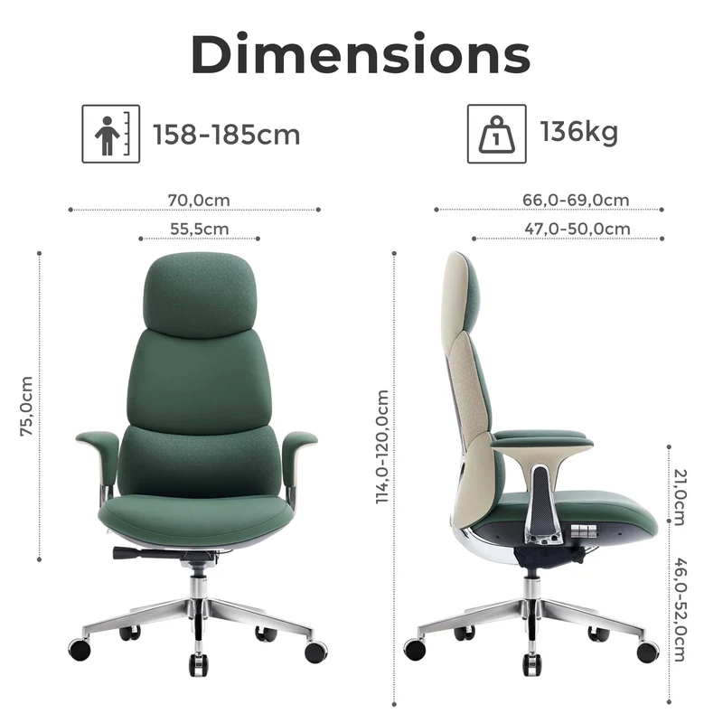 Omidi Nyla – Exklusiver ergonomischer Lederstuhl