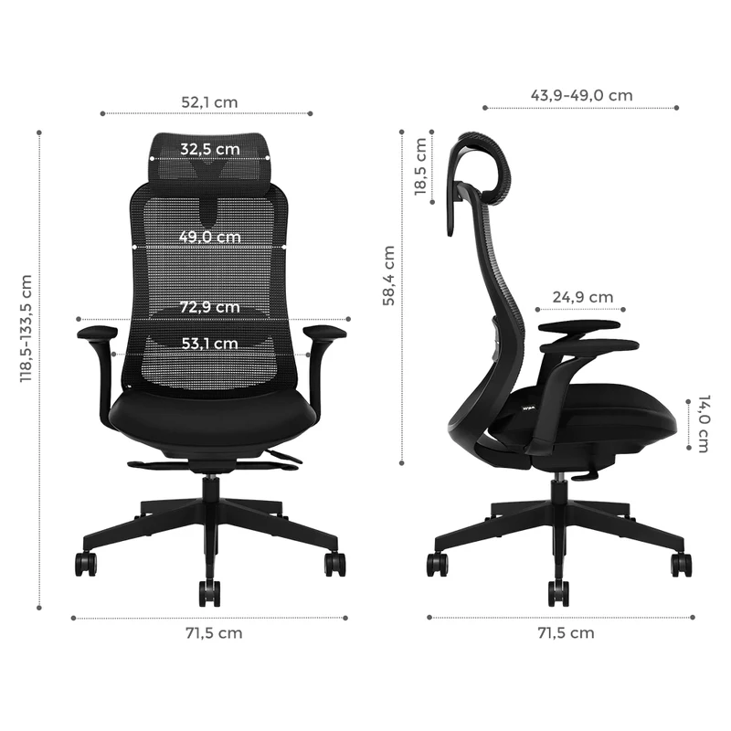 S5 Bürostuhl mit geschwungenem Bogendesign