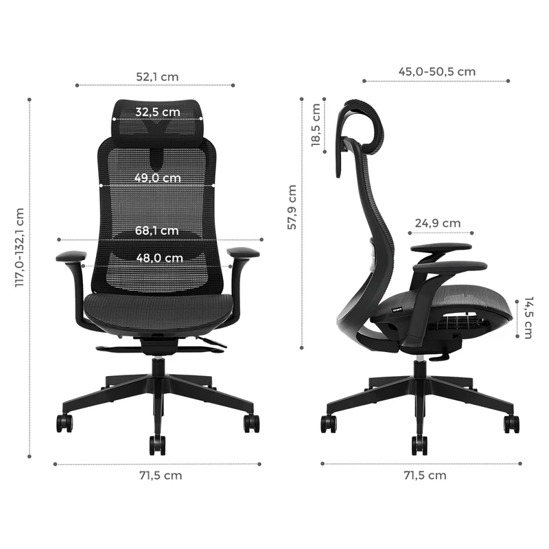 S5 Bürostuhl mit geschwungenem Bogendesign