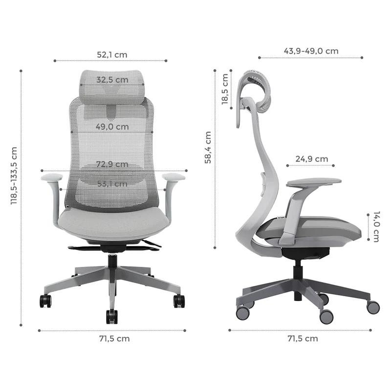 S5 Bürostuhl mit geschwungenem Bogendesign