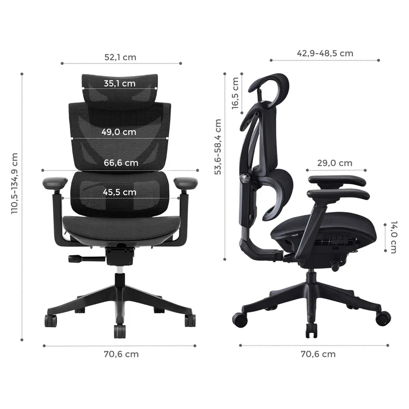 S7 Ergonomischer Bürostuhl mit Drei-Tasten-Verstellung