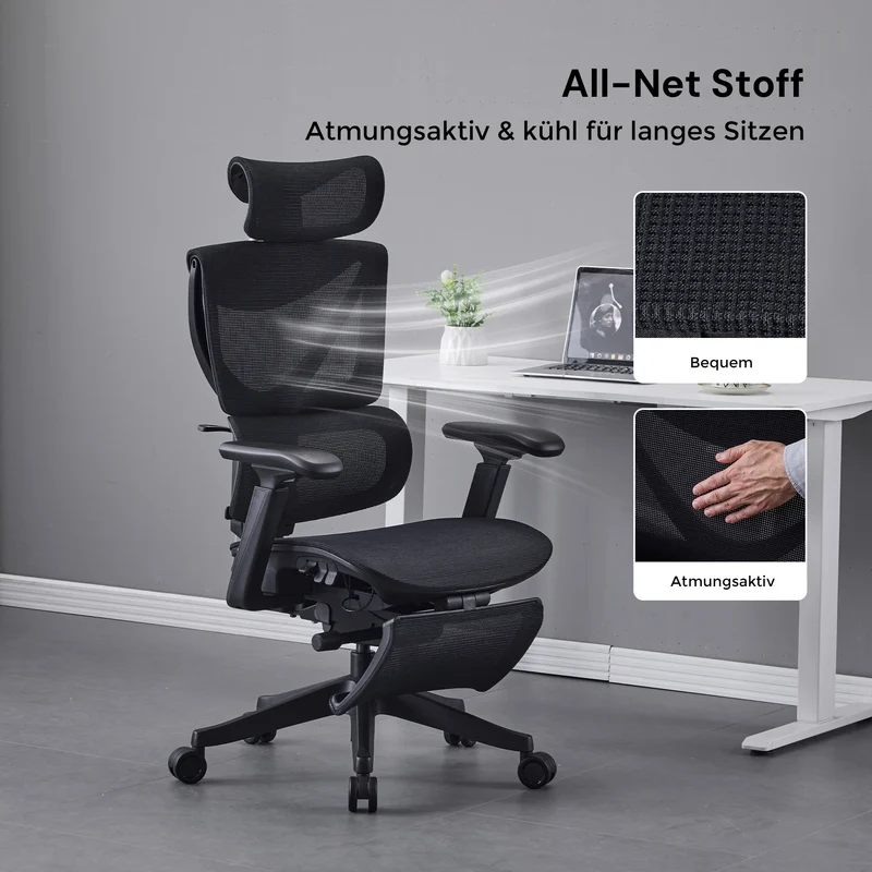 S7 Ergonomischer Bürostuhl mit Drei-Tasten-Verstellung
