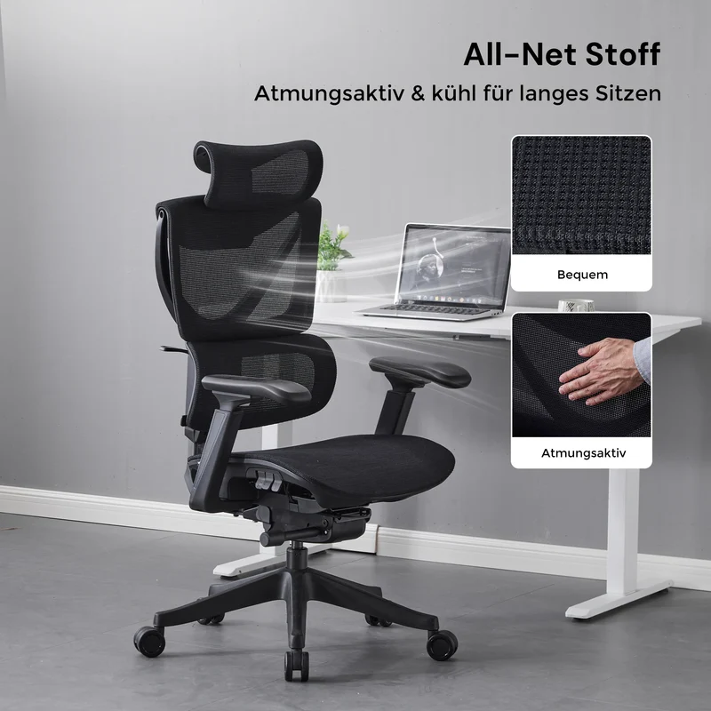 S7 Ergonomischer Bürostuhl mit Drei-Tasten-Verstellung