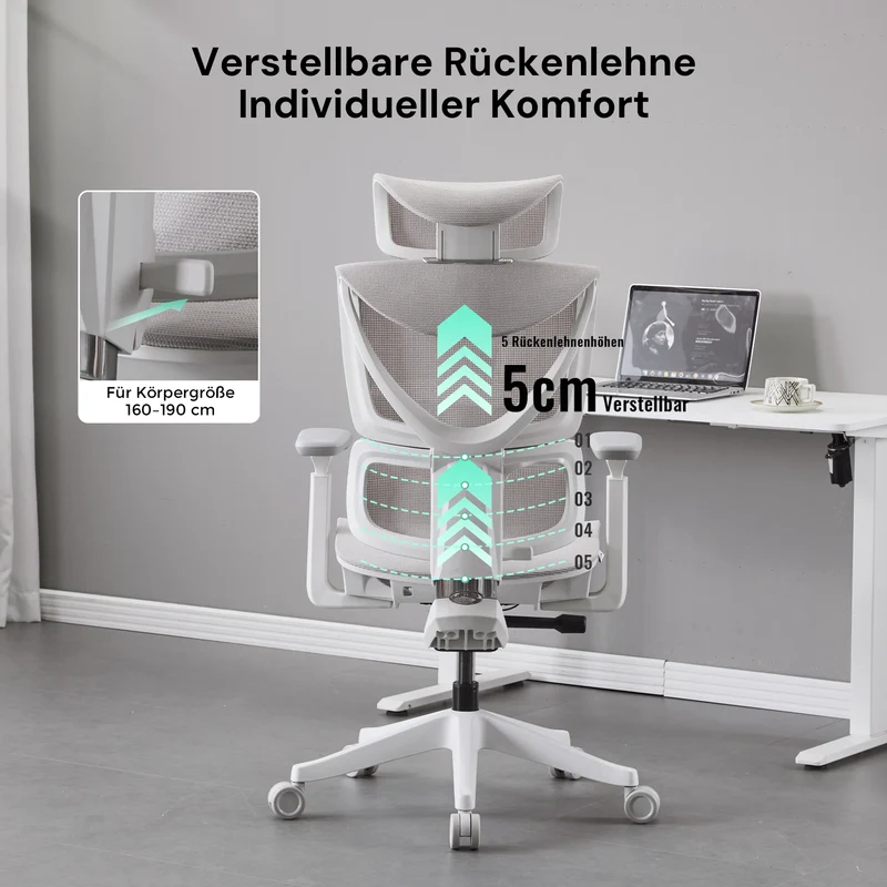 S7 Ergonomischer Bürostuhl mit Drei-Tasten-Verstellung