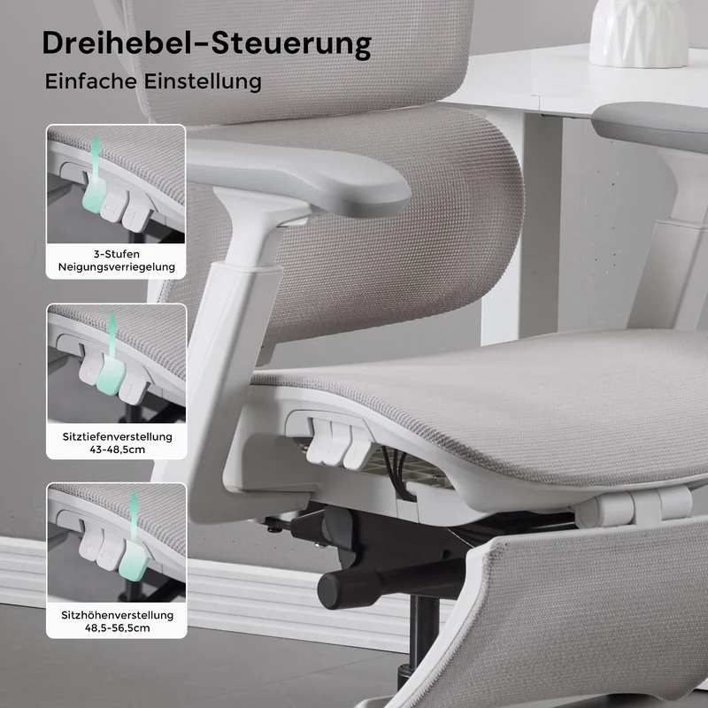 S7 Ergonomischer Bürostuhl mit Drei-Tasten-Verstellung
