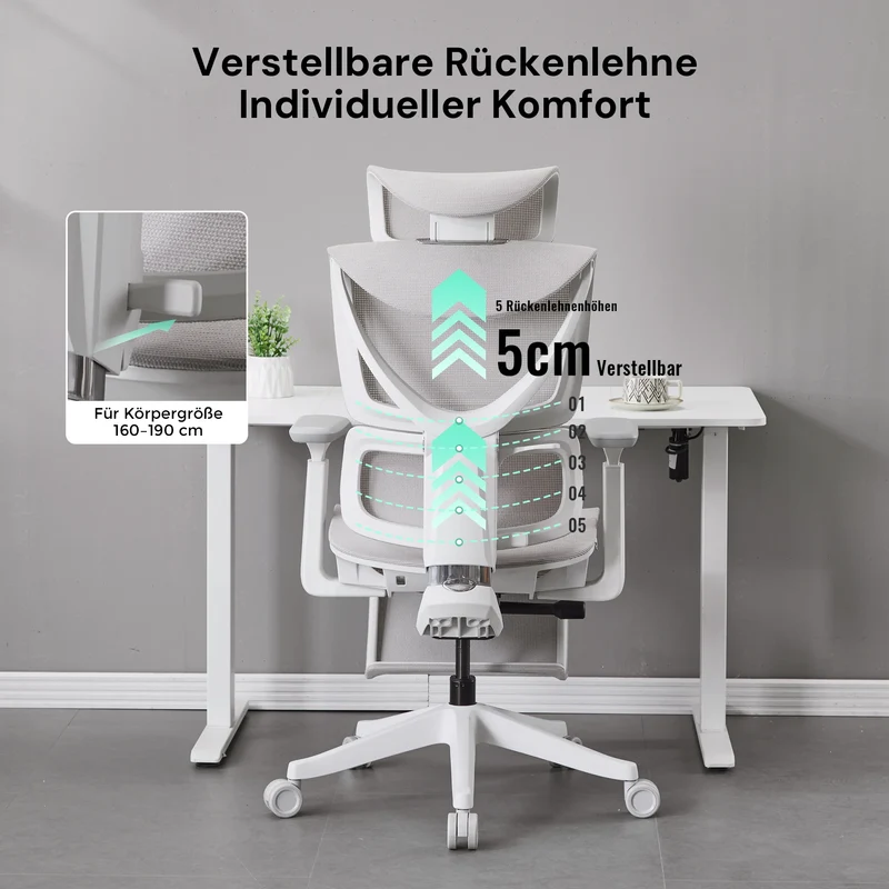 S7 Ergonomischer Bürostuhl mit Drei-Tasten-Verstellung