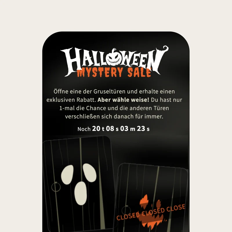 Halloween Mystery Sale Kampagne