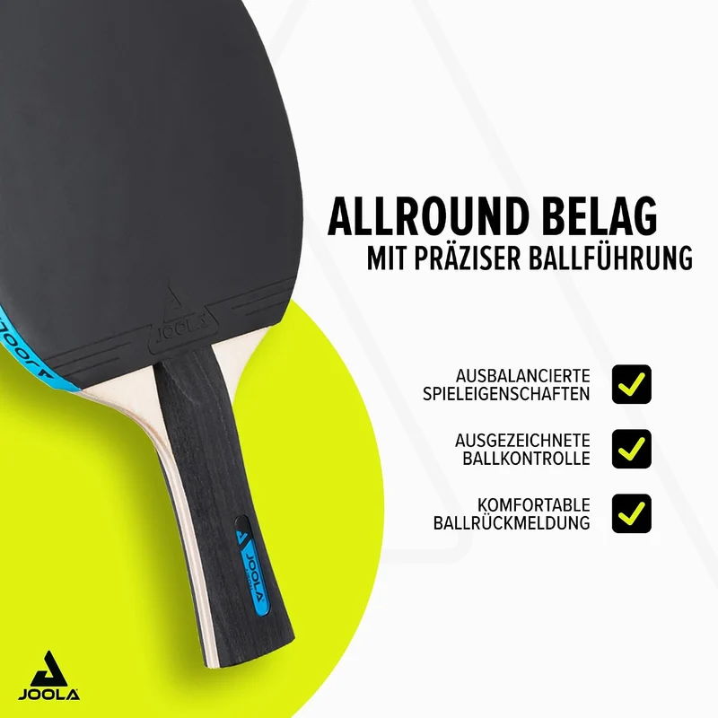 JOOLA Tischtennis Set, Tischtennis-Set mit 4 Tischtennisschlägern, Tischtennisbällen und Tragetasche