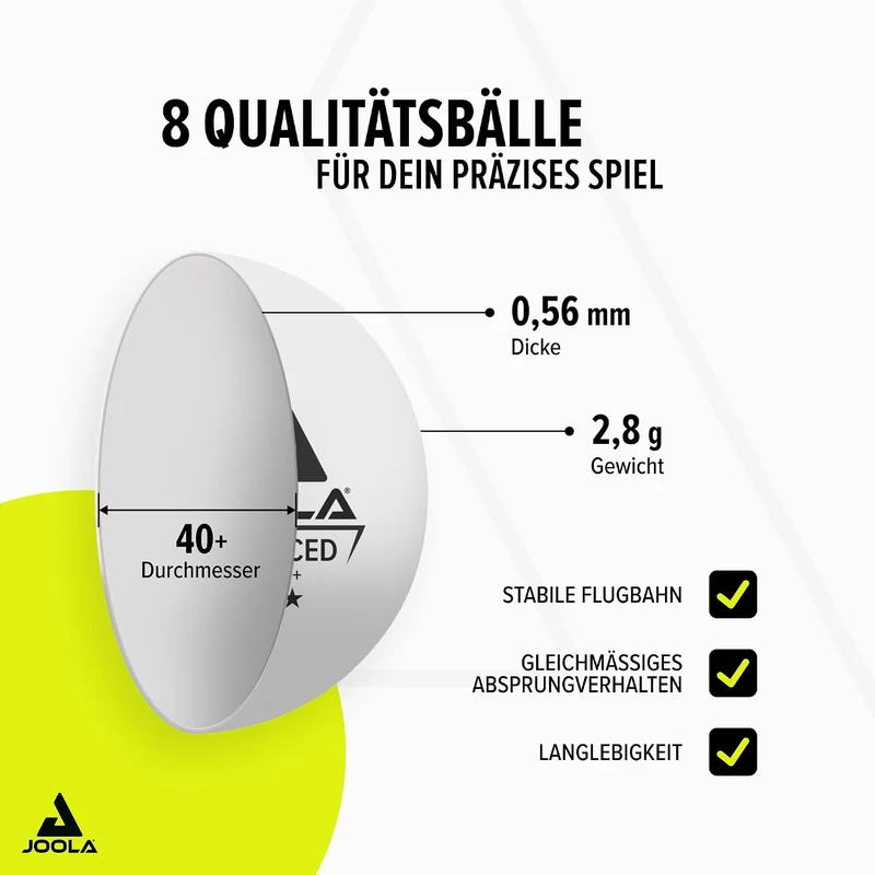 JOOLA Tischtennis Set, Tischtennis-Set mit 4 Tischtennisschlägern, Tischtennisbällen und Tragetasche