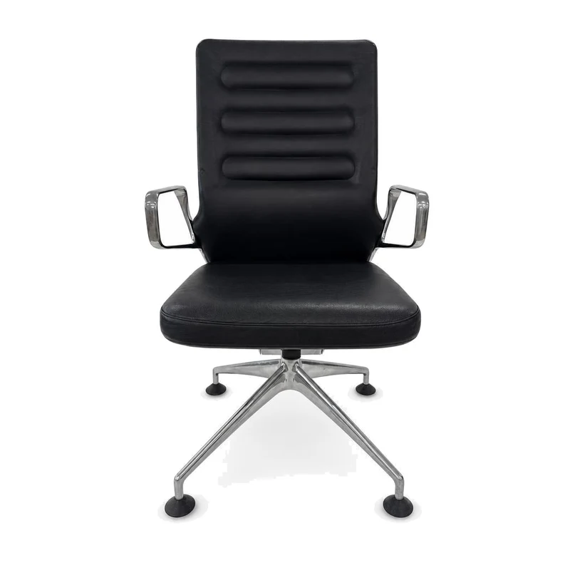 Vitra AC 4 Meet Leder schwarz
