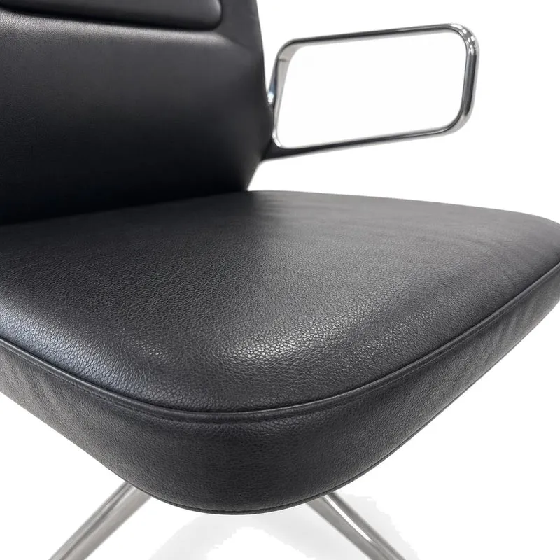 Vitra AC 4 Meet Leder schwarz
