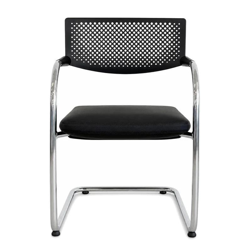 Vitra Visavis 2 schwarz Leder