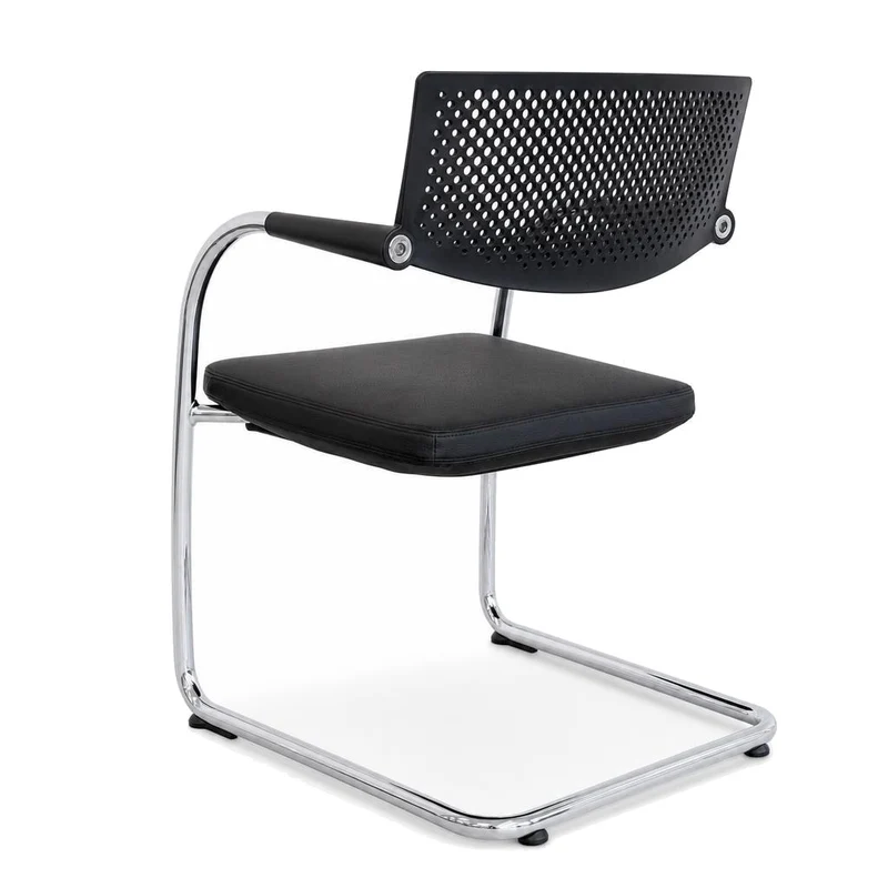 Vitra Visavis 2 schwarz Leder