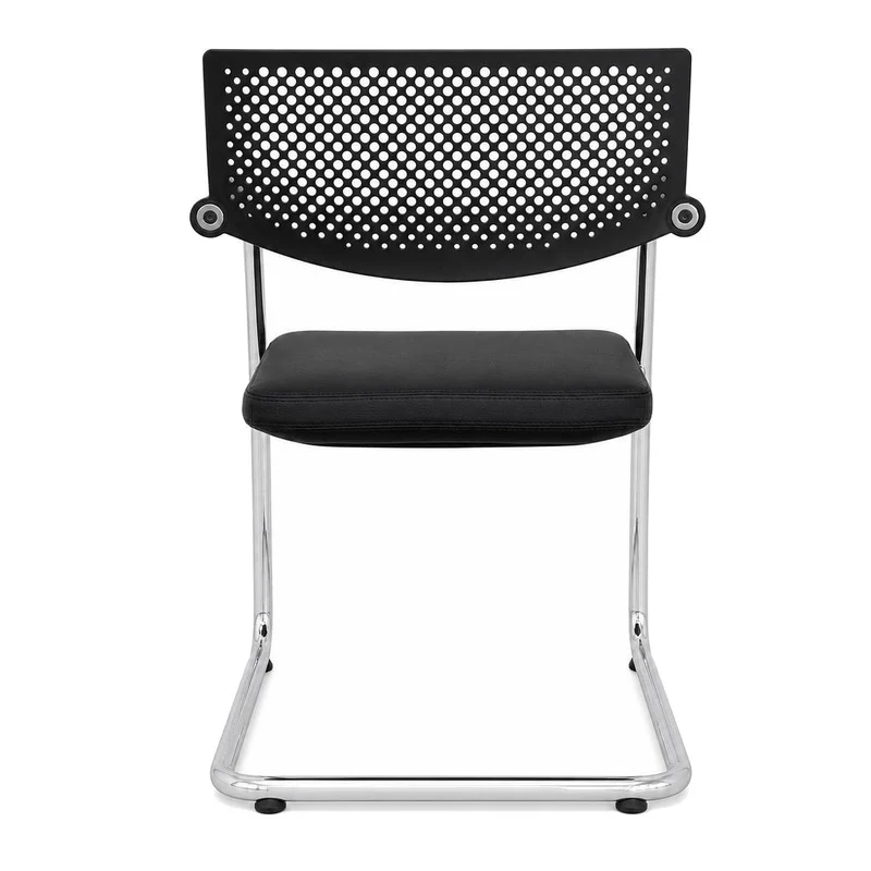 Vitra Visavis 2 schwarz Leder