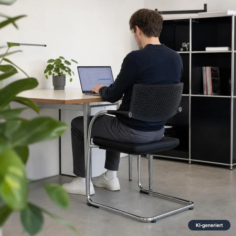 Vitra Visavis 2 schwarz Leder