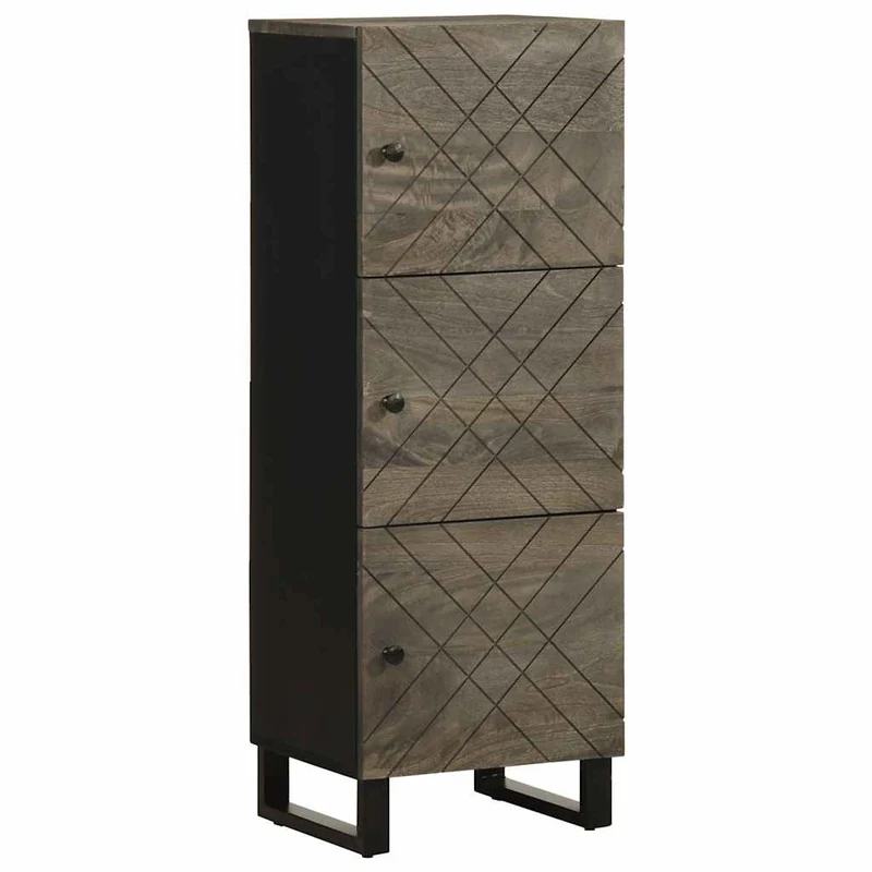 Aparador alto 40x33x110 cm madeira de mangueira maciça preto