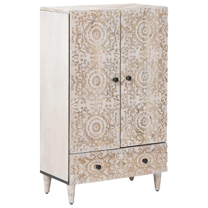 Buffet Alto Branco 60 x 33,5 x 100 cm Madeira de manga maciça