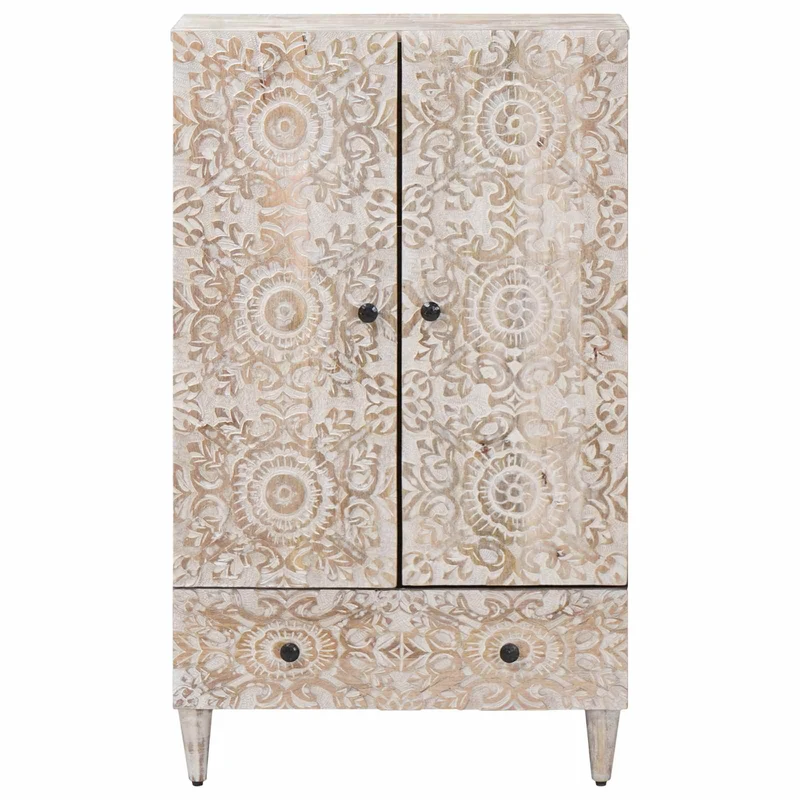 Buffet Alto Branco 60 x 33,5 x 100 cm Madeira de manga maciça