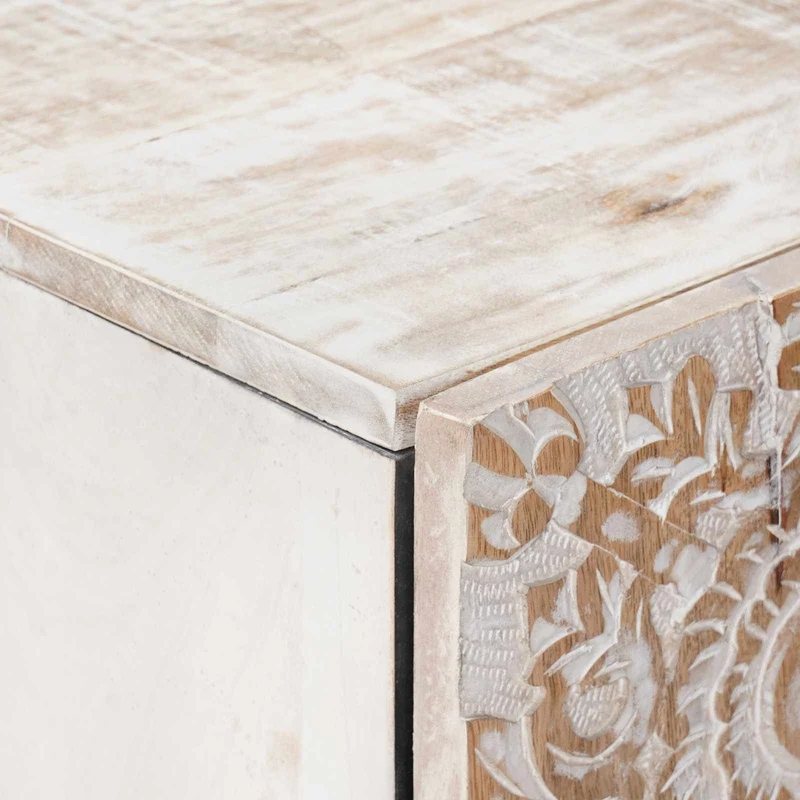 Buffet Alto Branco 60 x 33,5 x 100 cm Madeira de manga maciça