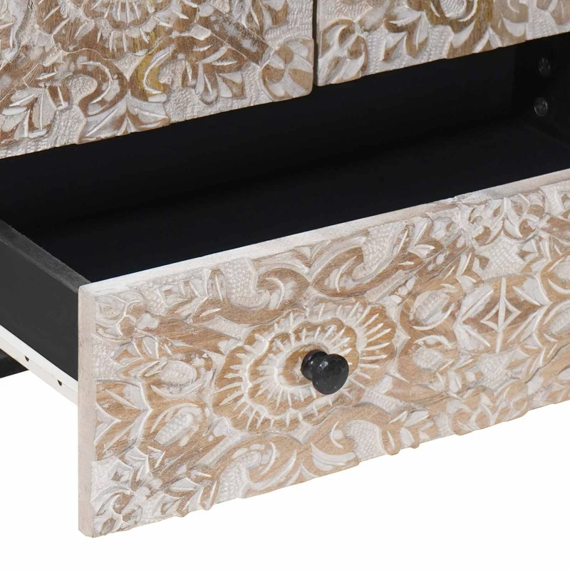 Buffet Alto Branco 60 x 33,5 x 100 cm Madeira de manga maciça