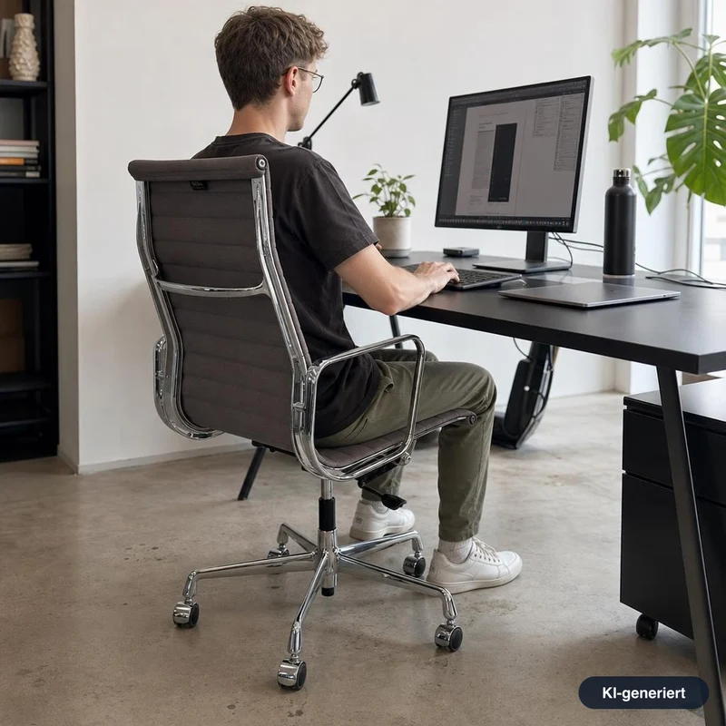 Vitra EA 119 Hopsak hellgrau Chrom