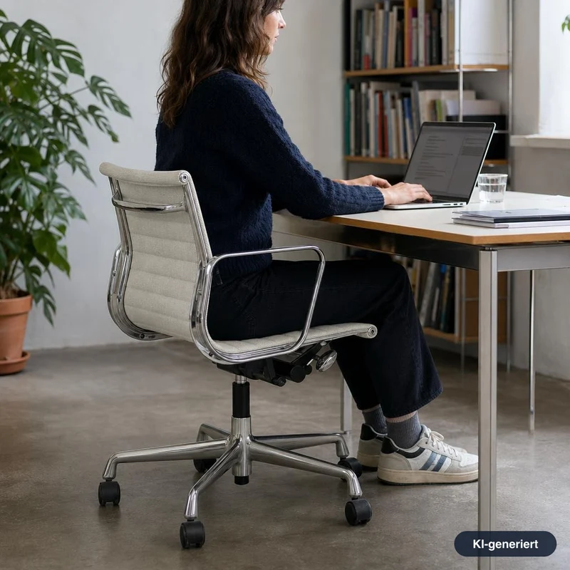 Vitra EA 117 Hopsak Beige / Hellgrau Chrom