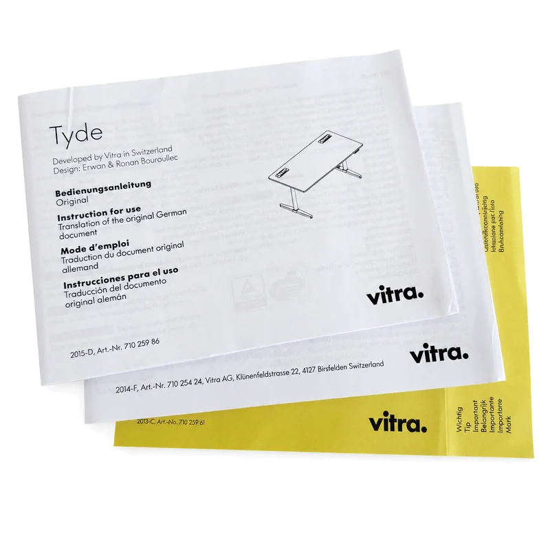 Vitra Tyde Schreibtisch elektr. höhenverst. 180x90cm