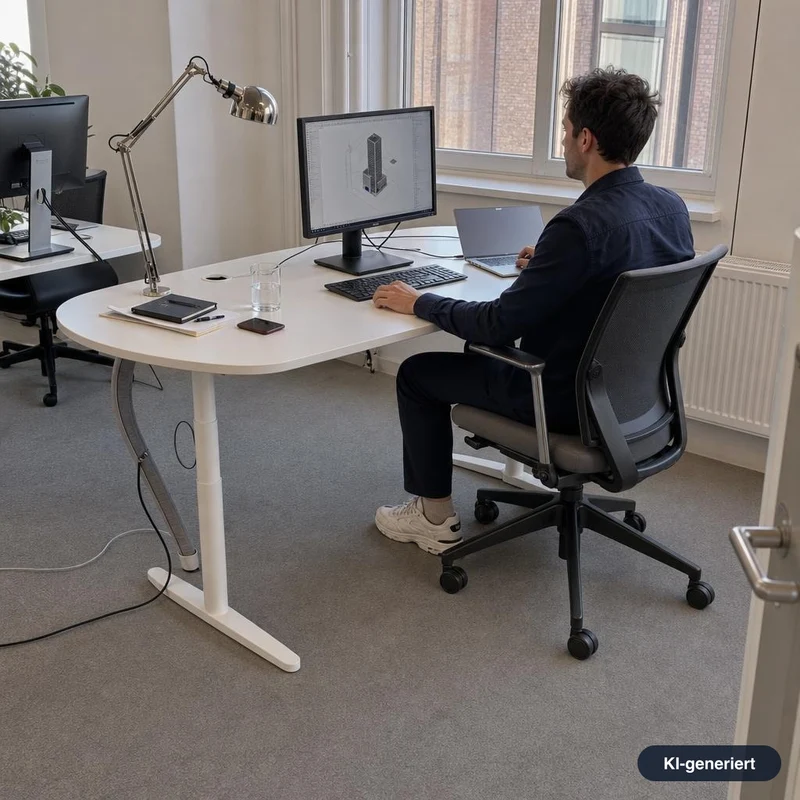 Vitra Tyde Schreibtisch elektr. höhenverst. 180x90cm
