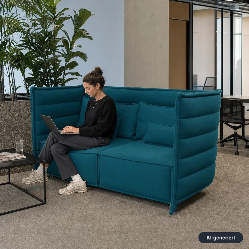 Vitra Plume Sofa petrolblau