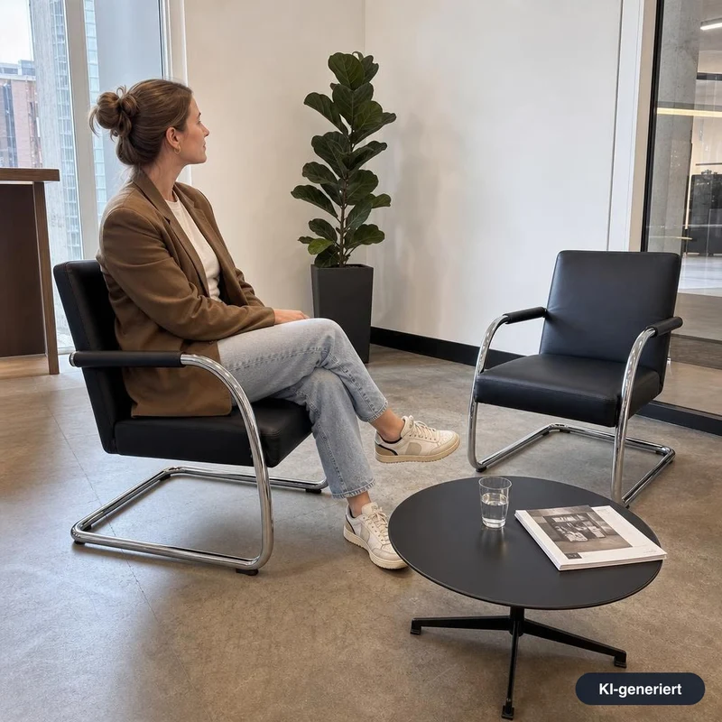 Vitra VisaLounge Sessel Leder schwarz