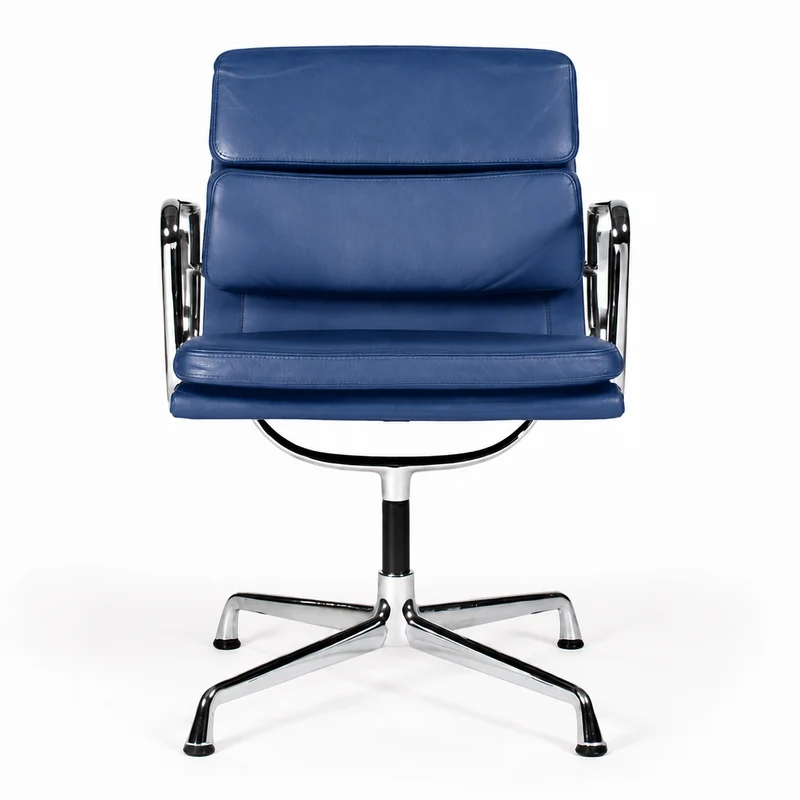 Vitra EA 208 Leder blau Chrom