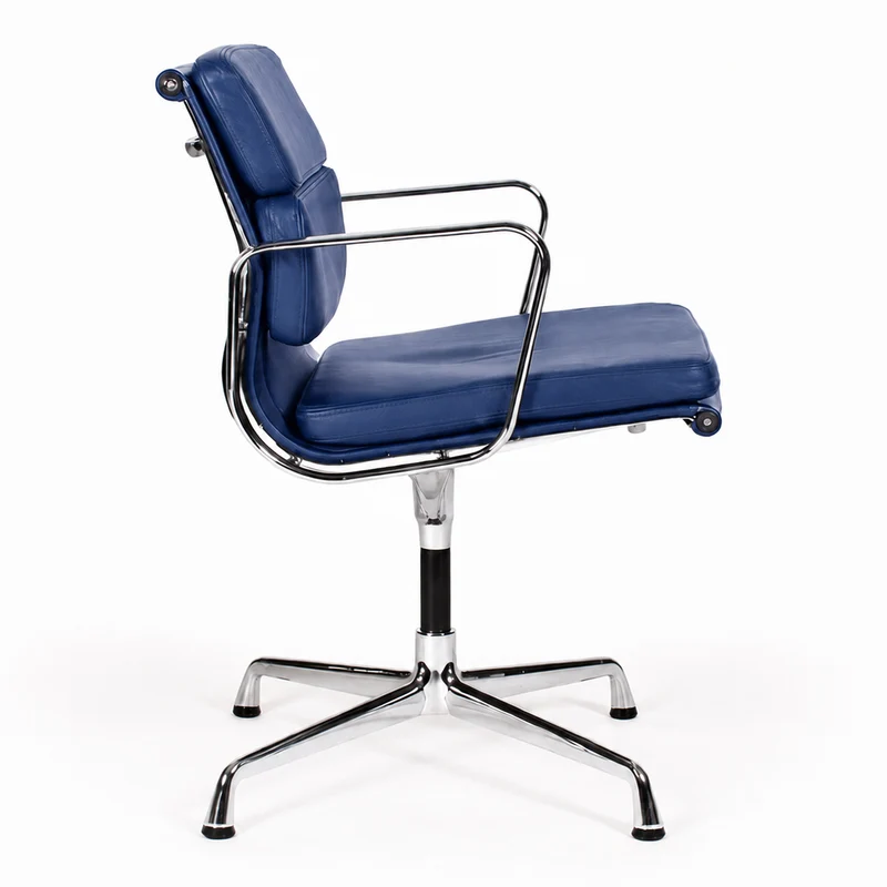 Vitra EA 208 Leder blau Chrom