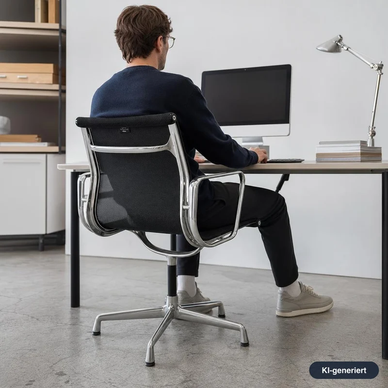 Vitra EA 103 Netz schwarz Alu