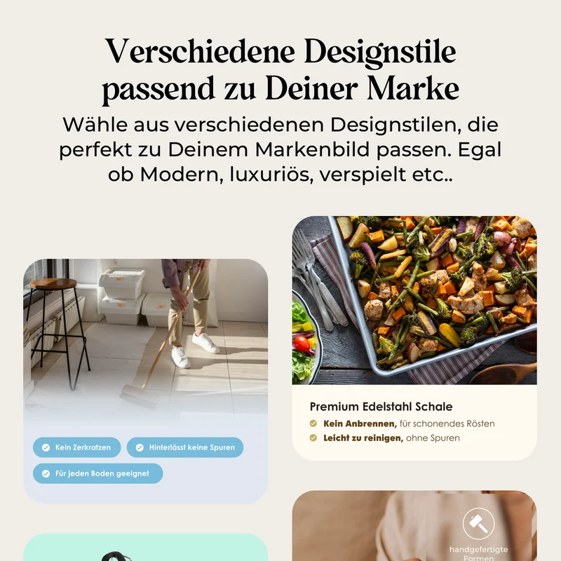 Produktbildvorlagen + AI Generierung