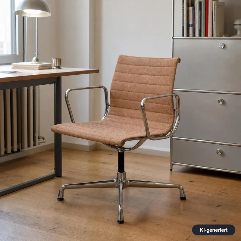 Vitra EA 104 Hopsak cognac/elfenbein Alu