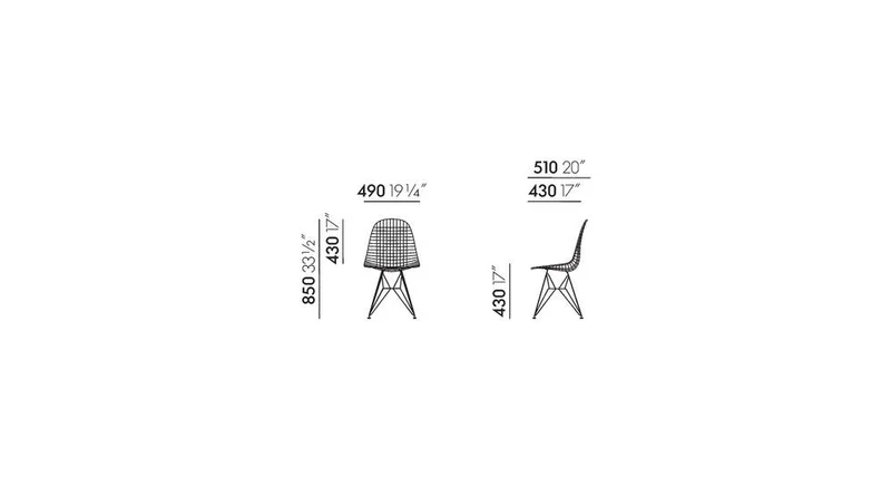 Vitra Wire Chair DKR-2 rot/moorbraun
